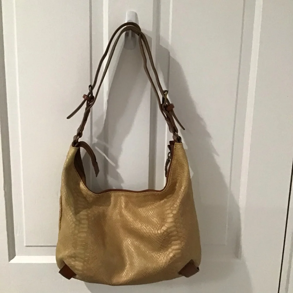 Theory Tan Snakeprint Hobo‎ Shoulder Bag